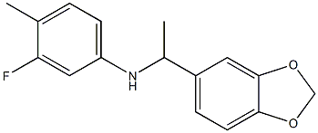 N-[1-(2H-1,3-benzodioxol-5-yl)ethyl]-3-fluoro-4-methylaniline 结构式