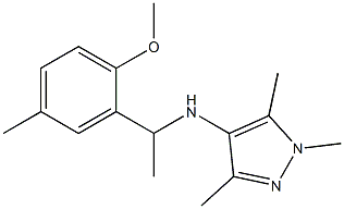 N-[1-(2-methoxy-5-methylphenyl)ethyl]-1,3,5-trimethyl-1H-pyrazol-4-amine 结构式