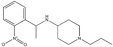 N-[1-(2-nitrophenyl)ethyl]-1-propylpiperidin-4-amine 结构式