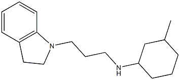 N-[3-(2,3-dihydro-1H-indol-1-yl)propyl]-3-methylcyclohexan-1-amine 结构式