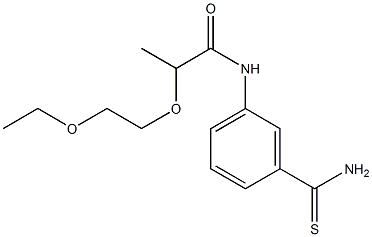 N-[3-(aminocarbonothioyl)phenyl]-2-(2-ethoxyethoxy)propanamide 结构式