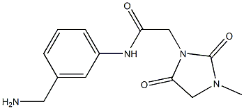 N-[3-(aminomethyl)phenyl]-2-(3-methyl-2,5-dioxoimidazolidin-1-yl)acetamide 结构式