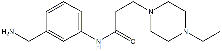 N-[3-(aminomethyl)phenyl]-3-(4-ethylpiperazin-1-yl)propanamide 结构式