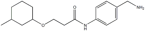 N-[4-(aminomethyl)phenyl]-3-[(3-methylcyclohexyl)oxy]propanamide 结构式