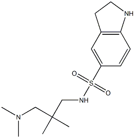 N-{2-[(dimethylamino)methyl]-2-methylpropyl}-2,3-dihydro-1H-indole-5-sulfonamide 结构式