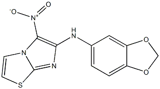 N-1,3-benzodioxol-5-yl-5-nitroimidazo[2,1-b][1,3]thiazol-6-amine 结构式