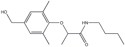 N-butyl-2-[4-(hydroxymethyl)-2,6-dimethylphenoxy]propanamide 结构式