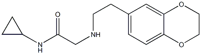 N-cyclopropyl-2-{[2-(2,3-dihydro-1,4-benzodioxin-6-yl)ethyl]amino}acetamide 结构式