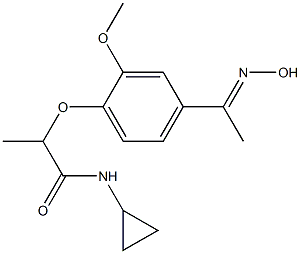 N-cyclopropyl-2-{4-[1-(hydroxyimino)ethyl]-2-methoxyphenoxy}propanamide 结构式