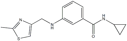 N-cyclopropyl-3-{[(2-methyl-1,3-thiazol-4-yl)methyl]amino}benzamide 结构式