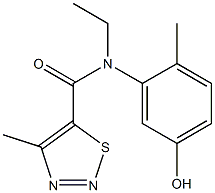 N-ethyl-N-(5-hydroxy-2-methylphenyl)-4-methyl-1,2,3-thiadiazole-5-carboxamide 结构式