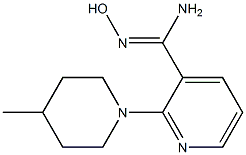 N'-hydroxy-2-(4-methylpiperidin-1-yl)pyridine-3-carboximidamide 结构式