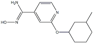 N'-hydroxy-2-[(3-methylcyclohexyl)oxy]pyridine-4-carboximidamide 结构式