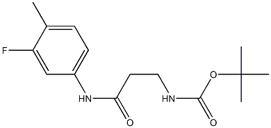 tert-butyl 3-[(3-fluoro-4-methylphenyl)amino]-3-oxopropylcarbamate 结构式