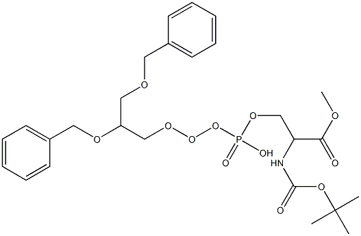 3-[(2,3-Bis-benzyloxy-propoxy)-hydroxy-phosphoryloxy]-2-tert-butoxycarbonylamino-propionic acid methyl ester 结构式