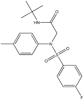 N-(1,1-dimethylethyl)-2-[[(4-fluorophenyl)sulfonyl](4-methylphenyl)amino]acetamide 结构式