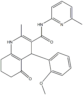 4-(2-methoxyphenyl)-2-methyl-N-(6-methylpyridin-2-yl)-5-oxo-1,4,5,6,7,8-hexahydroquinoline-3-carboxamide 结构式