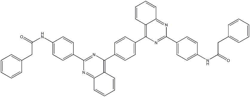 2-phenyl-N-(4-{4-[4-(2-{4-[(phenylacetyl)amino]phenyl}-4-quinazolinyl)phenyl]-2-quinazolinyl}phenyl)acetamide 结构式