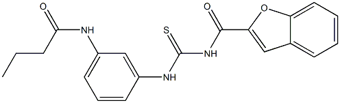 N-[3-({[(1-benzofuran-2-ylcarbonyl)amino]carbothioyl}amino)phenyl]butanamide 结构式