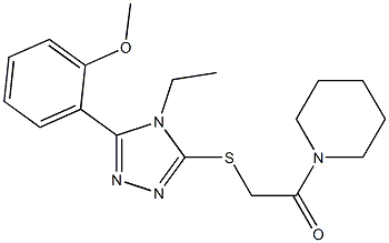 2-(4-ethyl-5-{[2-oxo-2-(1-piperidinyl)ethyl]sulfanyl}-4H-1,2,4-triazol-3-yl)phenyl methyl ether 结构式