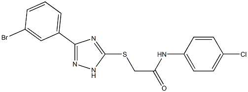 2-{[3-(3-bromophenyl)-1H-1,2,4-triazol-5-yl]sulfanyl}-N-(4-chlorophenyl)acetamide 结构式