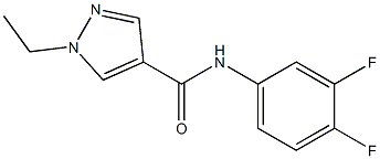 N-(3,4-difluorophenyl)-1-ethyl-1H-pyrazole-4-carboxamide 结构式