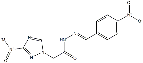 N'-{4-nitrobenzylidene}-2-{3-nitro-1H-1,2,4-triazol-1-yl}acetohydrazide 结构式