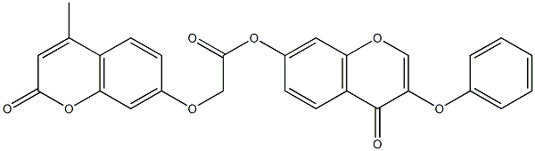 4-oxo-3-phenoxy-4H-chromen-7-yl [(4-methyl-2-oxo-2H-chromen-7-yl)oxy]acetate 结构式