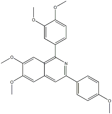 1-(3,4-dimethoxyphenyl)-6,7-dimethoxy-3-(4-methoxyphenyl)isoquinoline 结构式