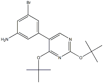 3-bromo-5-(2,4-ditert-butoxy-5-pyrimidinyl)phenylamine 结构式
