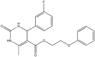 2-(phenyloxy)ethyl 4-(3-fluorophenyl)-6-methyl-2-oxo-1,2,3,4-tetrahydropyrimidine-5-carboxylate 结构式