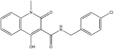 N-(4-chlorobenzyl)-4-hydroxy-1-methyl-2-oxo-1,2-dihydro-3-quinolinecarboxamide 结构式