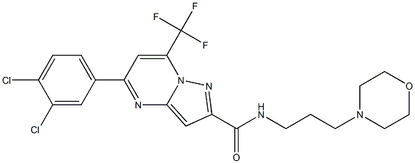 5-(3,4-dichlorophenyl)-N-[3-(4-morpholinyl)propyl]-7-(trifluoromethyl)pyrazolo[1,5-a]pyrimidine-2-carboxamide 结构式