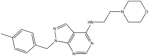 N-[1-(4-methylbenzyl)-1H-pyrazolo[3,4-d]pyrimidin-4-yl]-N-[2-(4-morpholinyl)ethyl]amine 结构式