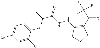 2-(2,4-dichlorophenoxy)-N'-[2-(trifluoroacetyl)-1-cyclopenten-1-yl]propanohydrazide 结构式