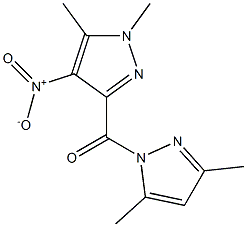 3-[(3,5-dimethyl-1H-pyrazol-1-yl)carbonyl]-4-nitro-1,5-dimethyl-1H-pyrazole 结构式