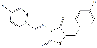 5-(4-chlorobenzylidene)-3-[(4-chlorobenzylidene)amino]-2-thioxo-1,3-thiazolidin-4-one 结构式