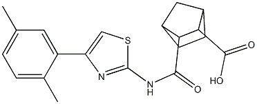 3-({[4-(2,5-dimethylphenyl)-1,3-thiazol-2-yl]amino}carbonyl)bicyclo[2.2.1]heptane-2-carboxylic acid 结构式