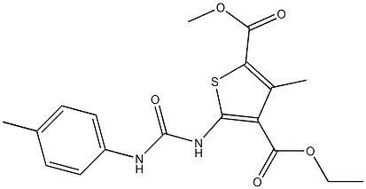 4-ethyl 2-methyl 3-methyl-5-[(4-toluidinocarbonyl)amino]-2,4-thiophenedicarboxylate 结构式