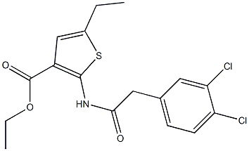 ethyl 2-{[(3,4-dichlorophenyl)acetyl]amino}-5-ethyl-3-thiophenecarboxylate 结构式