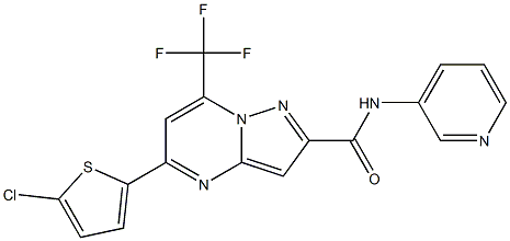 5-(5-chloro-2-thienyl)-N-(3-pyridinyl)-7-(trifluoromethyl)pyrazolo[1,5-a]pyrimidine-2-carboxamide 结构式