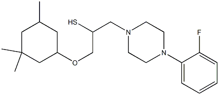 2-[4-(2-fluorophenyl)-1-piperazinyl]-1-{[(3,3,5-trimethylcyclohexyl)oxy]methyl}ethyl hydrosulfide 结构式