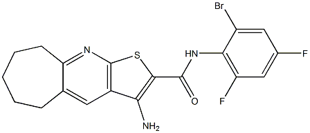 3-amino-N-(2-bromo-4,6-difluorophenyl)-6,7,8,9-tetrahydro-5H-cyclohepta[b]thieno[3,2-e]pyridine-2-carboxamide 结构式