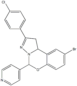 9-bromo-2-(4-chlorophenyl)-5-(4-pyridinyl)-1,10b-dihydropyrazolo[1,5-c][1,3]benzoxazine 结构式