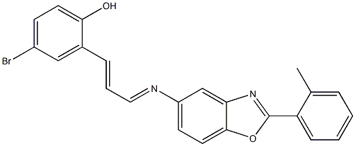 4-bromo-2-(3-{[2-(2-methylphenyl)-1,3-benzoxazol-5-yl]imino}-1-propenyl)phenol 结构式