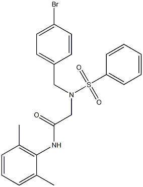 2-[(4-bromobenzyl)(phenylsulfonyl)amino]-N-(2,6-dimethylphenyl)acetamide 结构式