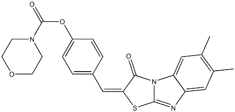 4-[(6,7-dimethyl-3-oxo[1,3]thiazolo[3,2-a]benzimidazol-2(3H)-ylidene)methyl]phenyl 4-morpholinecarboxylate 结构式