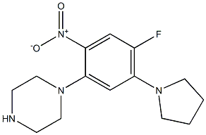 1-[4-fluoro-2-nitro-5-(1-pyrrolidinyl)phenyl]piperazine 结构式