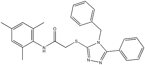 2-[(4-benzyl-5-phenyl-4H-1,2,4-triazol-3-yl)sulfanyl]-N-mesitylacetamide 结构式