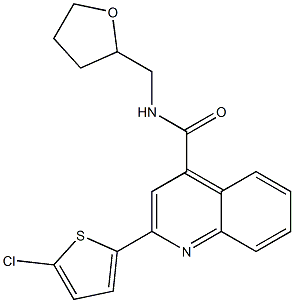 2-(5-chloro-2-thienyl)-N-(tetrahydro-2-furanylmethyl)-4-quinolinecarboxamide 结构式